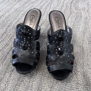 Candie's Black Embellished Mules
